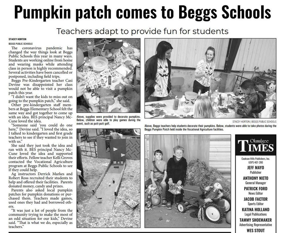 pumpkin patch news article 