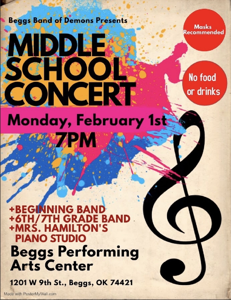 Middle School Band Concert Info. 